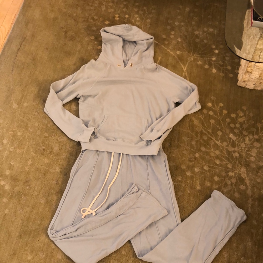 Les Tien organic cotton Light Blue Hoodie and Jogger Set size XS